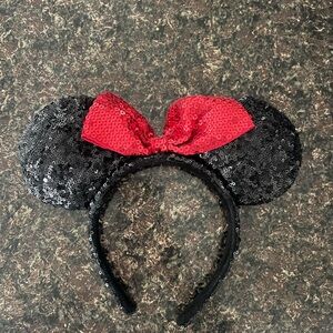Sequin Black and Red Mickey Ears